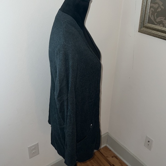 Apt.9 Sz XL ribbed cotton‎ blend open cardigan long sleeves front zip pockets - Picture 2 of 6